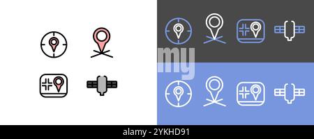 Navigation and location symbol set - GPS location icon symbols Stock Vector