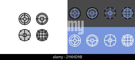 Aim sight symbol set - modern sight icon symbols Stock Vector
