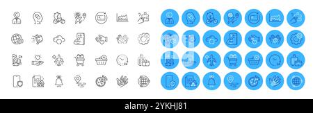 Cloud sync, Lease contract and Bell line icons pack. For web app. Color icon buttons. Vector Stock Vector