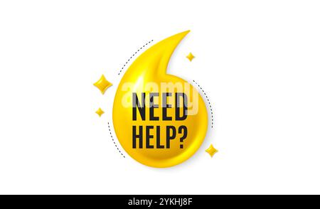 Need help symbol. Support service sign. Offer 3d quotation banner. Vector Stock Vector