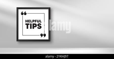 Helpful tips symbol. Education faq sign. Photo frame banner. Vector Stock Vector
