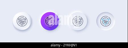 Crepe line icon. Pancake on plate sign. Line icons. Vector Stock Vector