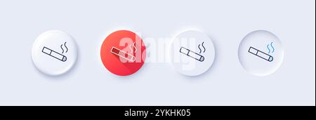 Smoking area line icon. Cigarette sign. Line icons. Vector Stock Vector