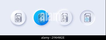 Documentation line icon. Technical instruction sign. Line icons. Vector Stock Vector