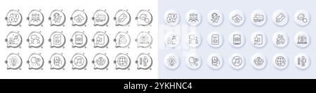 Paper plane, Bell alert and Music line icons. White pin 3d buttons, chat bubbles icons. Pack of Voting ballot, International love, Ssd icon. People ch Stock Vector