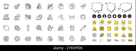 Set of Reject protection, Charging station and Fingerprint line icons for web app. Pictogram icon Vector Stock Vector