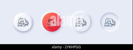 Delivery truck line icon. Home moving sign. Line icons. Vector Stock Vector