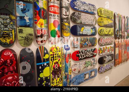 Urban Street Art. Graffiti skateboard wall art concept in Graffiti museum in Wynwood neighborhood in Miami, Florida, USA Stock Photo