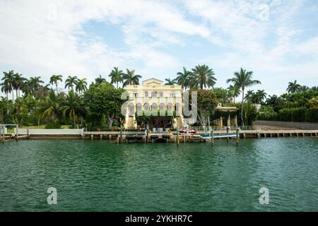 Luxurious mansion of celebrities on Star Island in Miami FL USA Stock