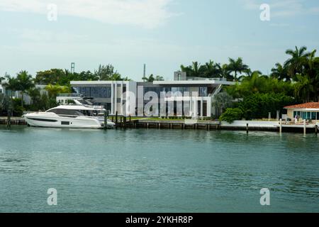 Luxurious mansion of celebrities on Star Island in Miami FL USA Stock Photo