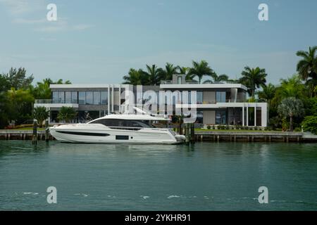 Luxurious mansion of celebrities on Star Island in Miami FL USA Stock Photo