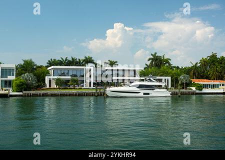 Luxurious mansion of celebrities on Star Island in Miami FL USA Stock Photo