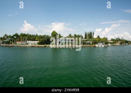 Luxurious mansion of celebrities on Star Island in Miami FL USA Stock Photo