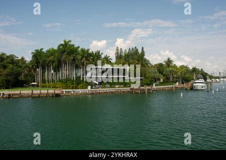 Luxurious mansion of celebrities on Star Island in Miami FL USA Stock Photo