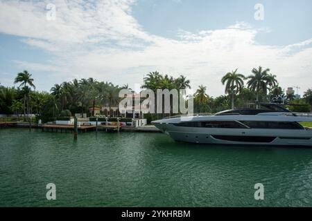 Luxurious mansion of celebrities on Star Island in Miami FL USA Stock Photo