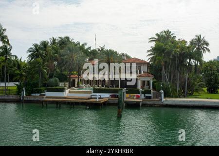 Luxurious mansion of celebrities on Star Island in Miami FL USA Stock