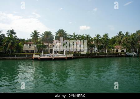 Luxurious mansion of celebrities on Star Island in Miami FL USA Stock