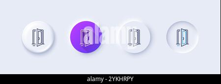 Open door line icon. Entrance doorway sign. Line icons. Vector Stock Vector