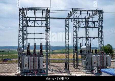An electric substation located in northern Spain Stock Photo