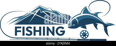 Fishing emblem Stock Vector
