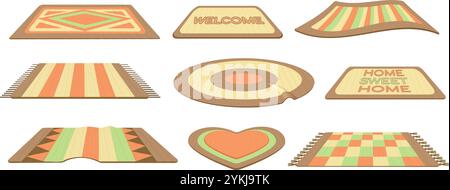 Cartoon wool carpets Stock Vector