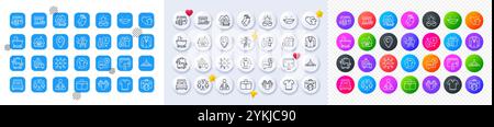 Balcony, Pillows and Discounts cart line icons. For web app, printing. Line icons. Vector Stock Vector