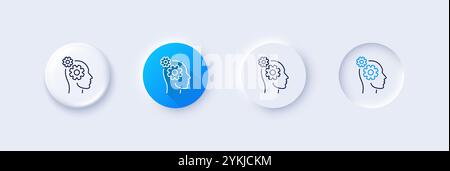 Thoughts line icon. Teamwork sign. Core value. Line icons. Vector Stock Vector