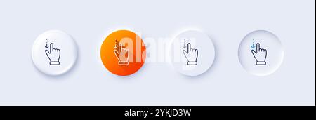 Touchscreen gesture line icon. Slide down arrow sign. Swipe action. Line icons. Vector Stock Vector