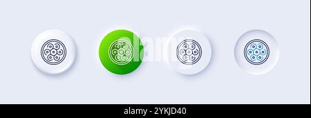 Cable section line icon. Optic fiber sign. Line icons. Vector Stock Vector