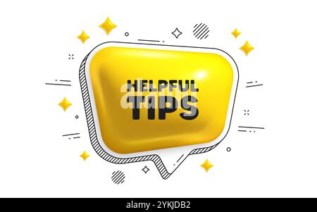 Helpful tips symbol. Education faq sign. Chat speech bubble 3d icon. Vector Stock Vector