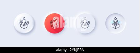 Augmented reality line icon. VR simulation sign. 3d person. Line icons. Vector Stock Vector