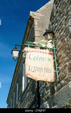 A creperie in Locronan, Brittany, France Stock Photo