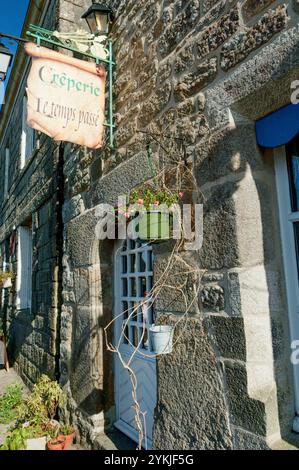 A creperie in Locronan, Brittany, France Stock Photo