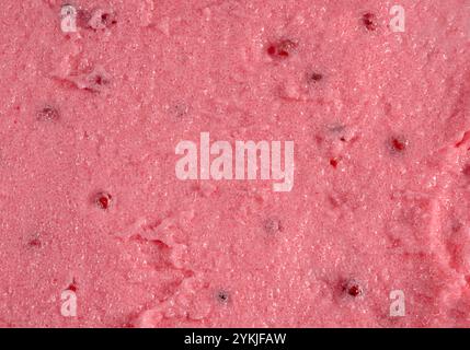 Rich soft mixed berry surface. Fresh juicy paste. Creamy background close up. Stock Photo