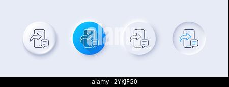 Phone message line icon. Smartphone app sign. Line icons. Vector Stock Vector