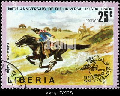 「Pony Express」 古き良きアメリカの大陸横断の速達郵便の彫刻 Pony Express」 古き良きアメリカの大陸横断の速達郵便の彫刻 Pony