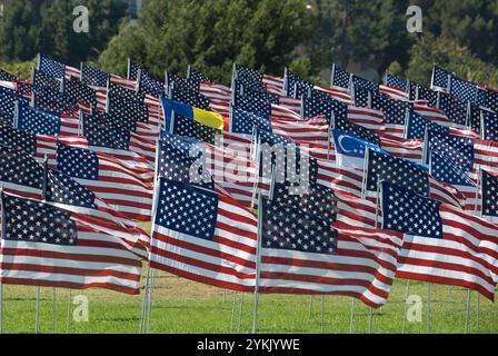 Pepperdine University honor the memory of the innocent men and women who lost their lives in the tragic attacks on the United States on 9/11/01 in New Stock Photo