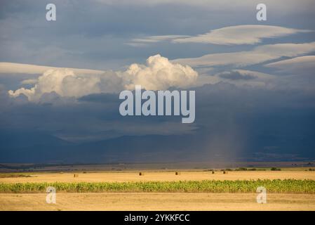 Sky with storm clouds. Marugán, province of Segovia. Stock Photo