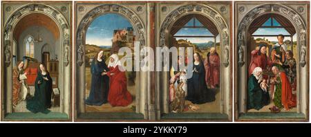 TRIPTICO DE LA VIDA DE LA VIRGEN - ANUNCIACION-VISITACION-ADORACION DE ...