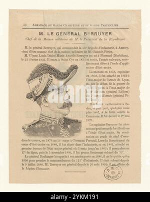 256 - M. le général Berruyer chef de la Maison militaire de M. le Président de la République. Stock Photo