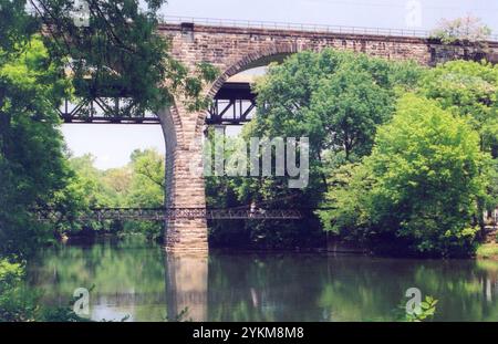 Brandywine Valley Scenic Byway - Stone Bridge Over the Brandywine River Stock Photo