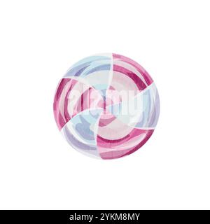 Watercolor Chritmas Gumdrop, lollipop. Hand drawn isolated sweet candy illustration on white background Stock Vector