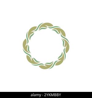 circular leaf element vector design. organic logo design Stock Vector