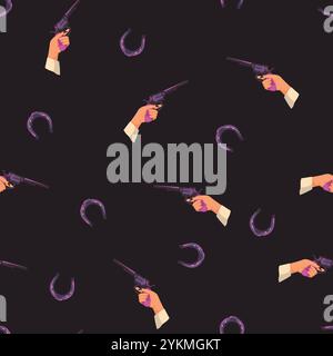 Western themed seamless vector pattern Stock Vector