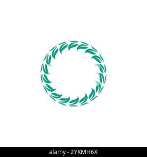 Circle Leaf Icon Design. Organic Logo vector Stock Vector