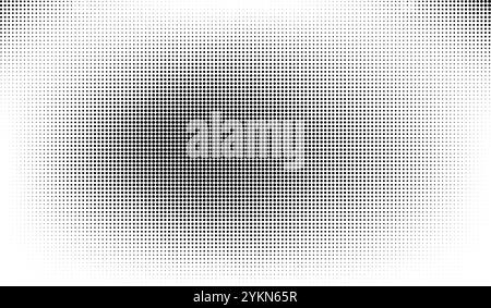 Halftone gradient. Dotted gradient, smooth dots spraying and halftones dot background seamless horizontal geometric pattern vector template set Stock Vector