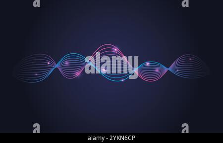 Abstract music pulse background with bright gradient Stock Vector