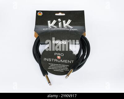 Klotz KIK INSTRUMENT CABLE BLACK isolated on white background Stock Photo