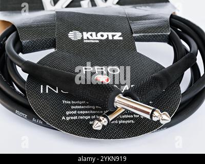 Close up of Klotz KIK instrument cable jack connectors isolated on white background Stock Photo