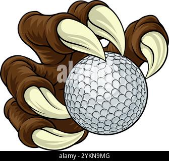 Golf Ball Claw Cartoon Monster Animal Hand Stock Vector